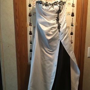 White and Black Prom Dress